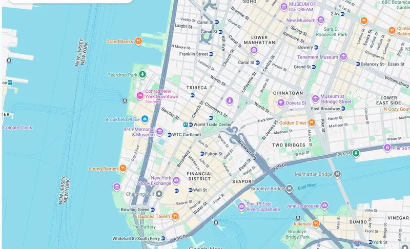 Map of weed delivery coverage in World Trade Center, Manhattan from Cannadreams NYC at 862 9th Ave