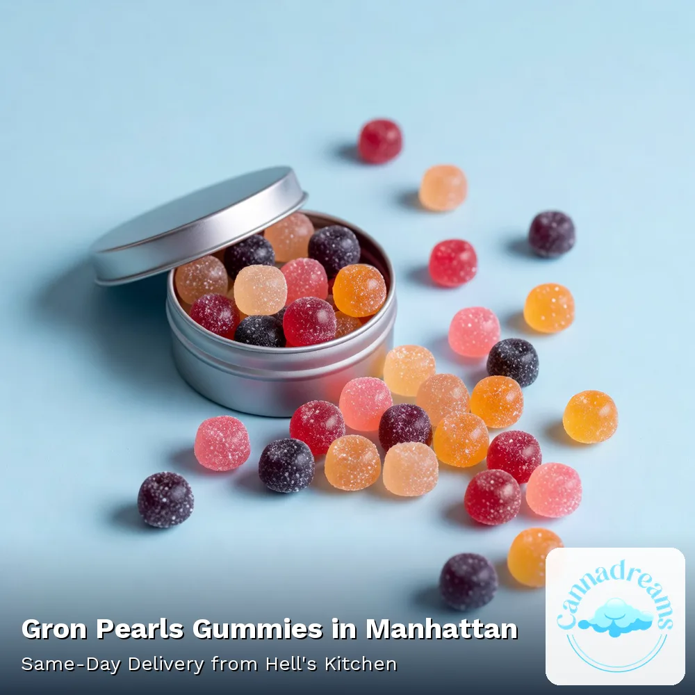 Gron Pearls ratio gummies for same-day delivery in Manhattan from Cannadreams, 862 9th Ave, Hell's Kitchen