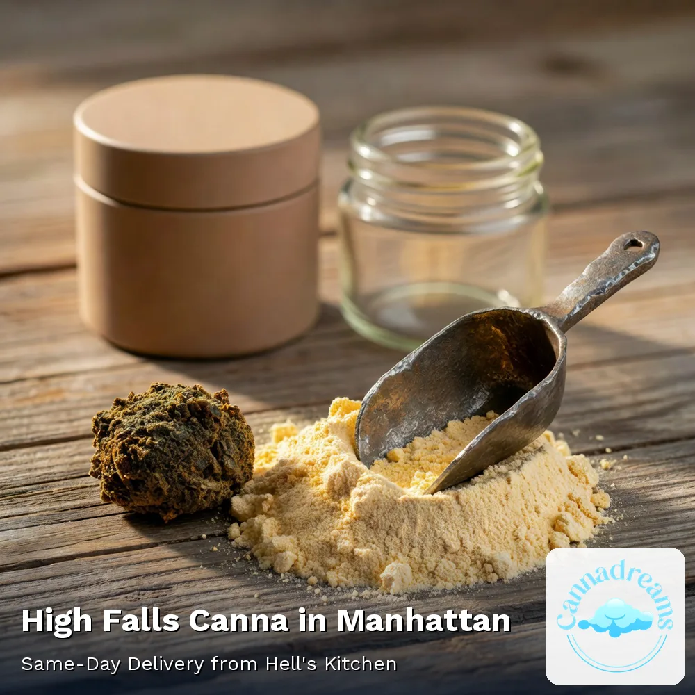High Falls Canna hash and kief for same-day delivery in Manhattan from Cannadreams, 862 9th Ave, Hell's Kitchen