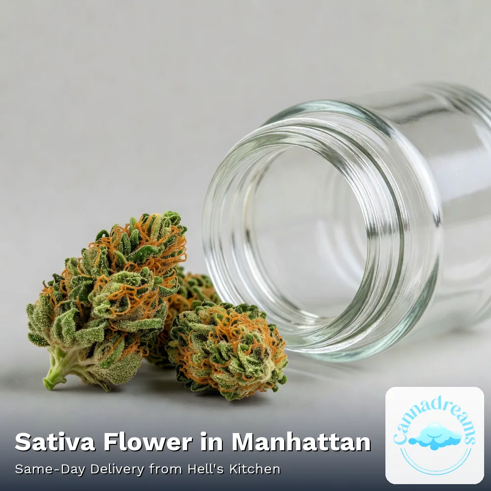 Sativa Flower at Cannadreams, licensed dispensary at 862 9th Ave in Hell's Kitchen, Manhattan