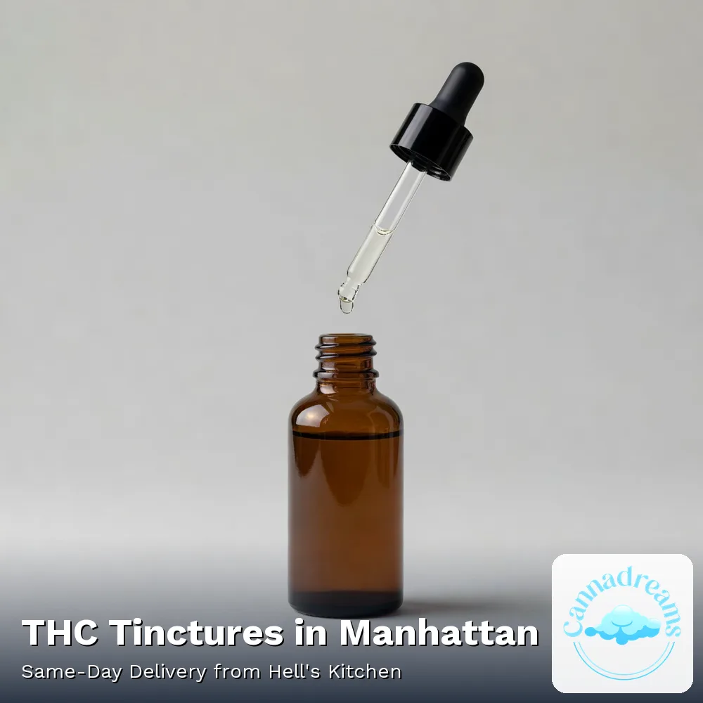 THC Tinctures at Cannadreams, licensed dispensary at 862 9th Ave in Hell's Kitchen, Manhattan